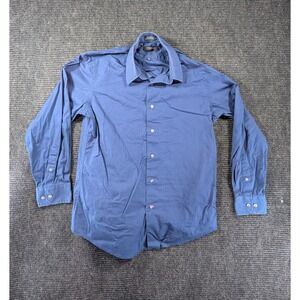 Structure Dress Shirt Mens M 15.5-32/33 Blue Formal Business Slim Fit Button Up